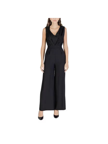 Kombinezon Rinascimento z dekoltem w serek czarny