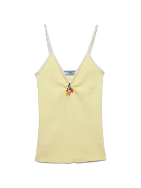 Bouclé top Prada galben