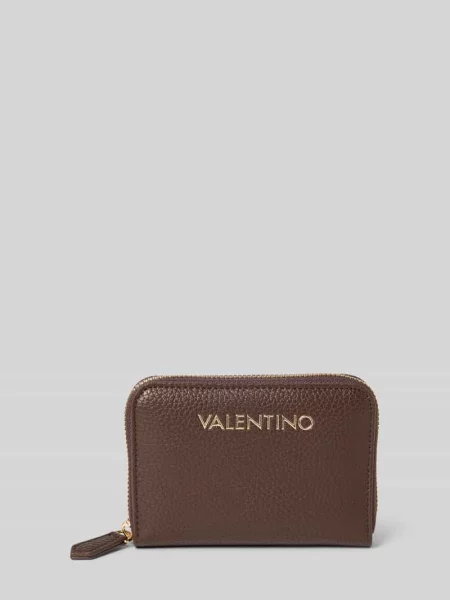 Portfel Valentino Bags z logo brązowy