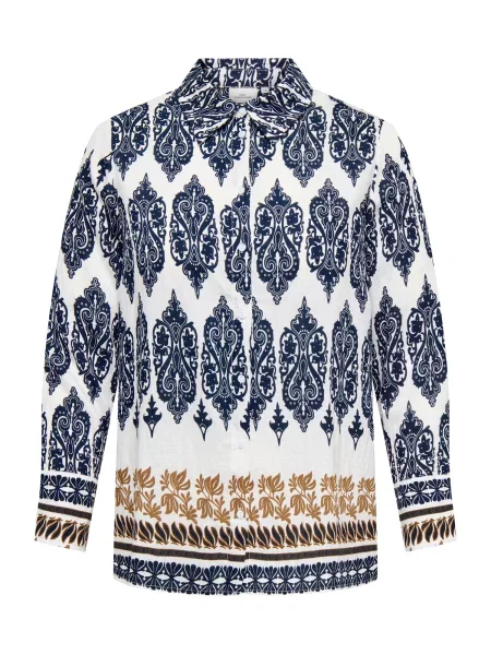 ONLY Carmakoma Bluză CARHavana albastru / maro caramel alb