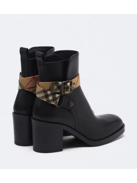 Cizme scurte Burberry din piele negru