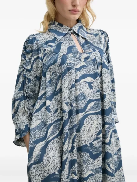 Rochie mini Bruuns Bazaar cu imagine cu imprimeu abstract de costum albastru