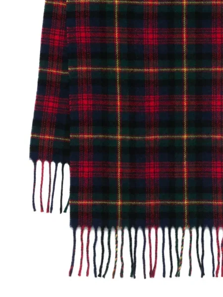 Καρό κασκόλ Polo Ralph Lauren με κρόσσια κόκκινο