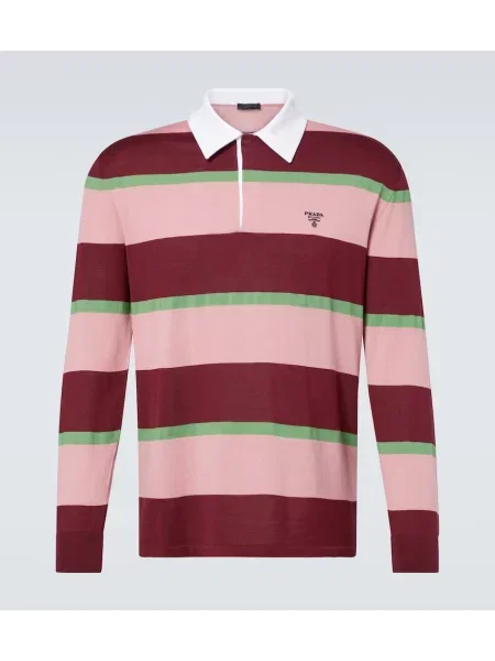 Svilena polo majica Prada s črtami