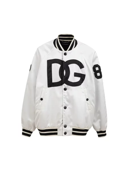 Kurtka bomber Dolce And Gabbana z logo biały