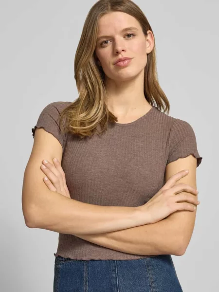 T-shirt o kroju slim fit z dodatkiem model ‘EMMA’ Only