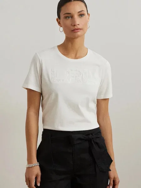 Lauren Ralph Lauren tricou din alb