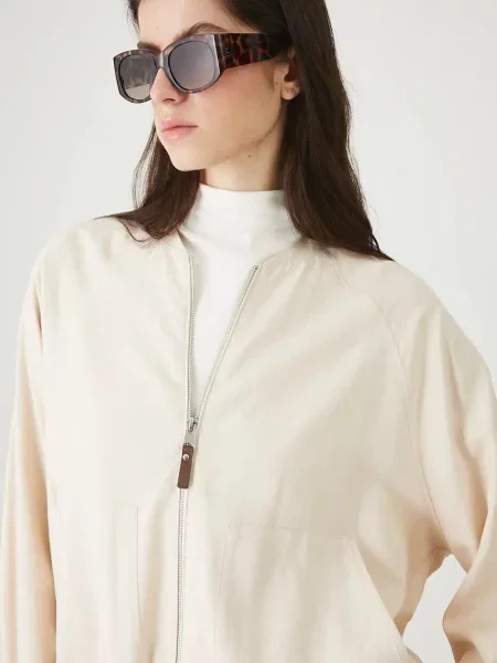 Лляна куртка-бомбер Medicine демісезонна бежевий