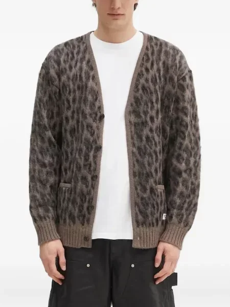 Cardigan Wacko Maria cu imagine cu model leopard maro