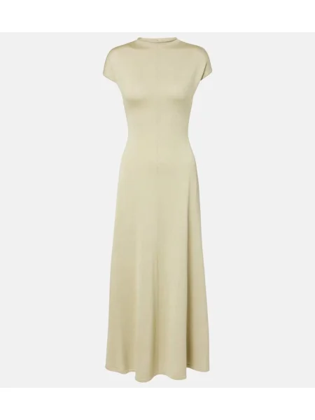 Sukienka midi Tove wełniana do kolan garniturowa zielona