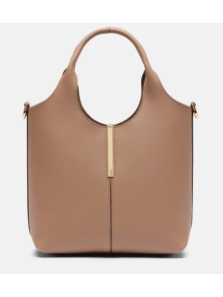 Mała mały torebka skórzana Tod's skórzana beżowa