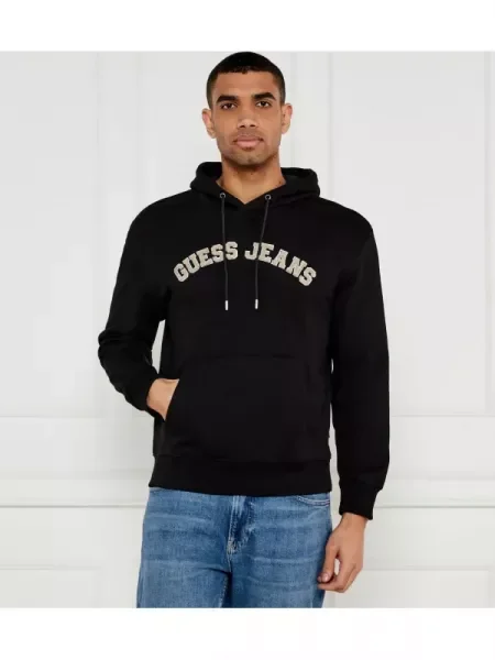 Guess Jeans Pulóver COLLEGIATE fekete