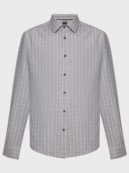 Клетчатая рубашка Boss серая