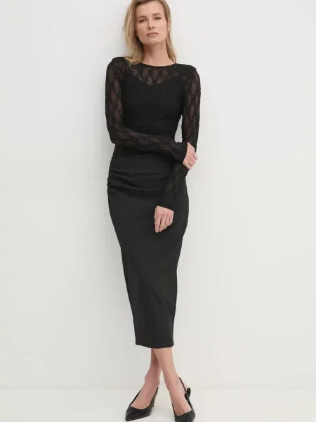 Answear Lab rochie maxi mulata negru