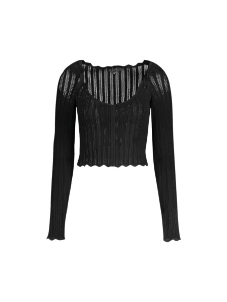 Jeansy Guess z dekoltem w serek czarne