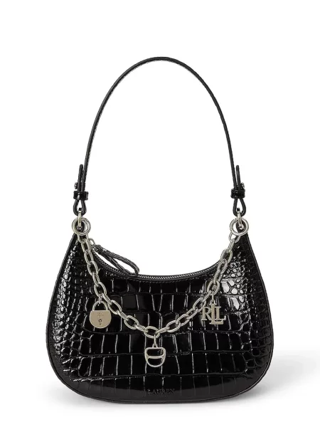 Lauren Ralph Lauren geantă crossbody pentru femei din piele negru