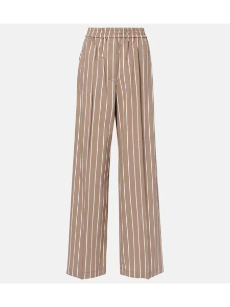 Pantaloni Brunello Cucinelli cu dungi maro