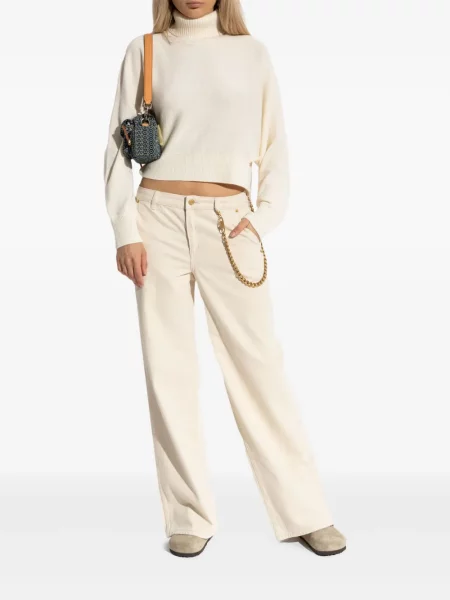 Koszulka Michael Michael Kors prążkowana z nadrukiem garniturowa niebieska