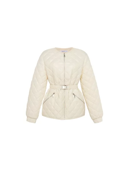 Стеганая демисезонная куртка Estro белая