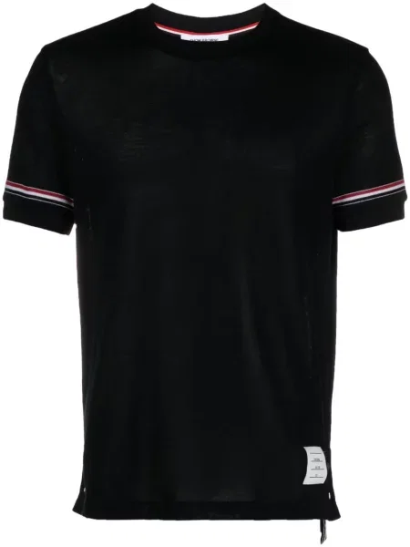 Pulover Thom Browne cu dungi tricotate albastru