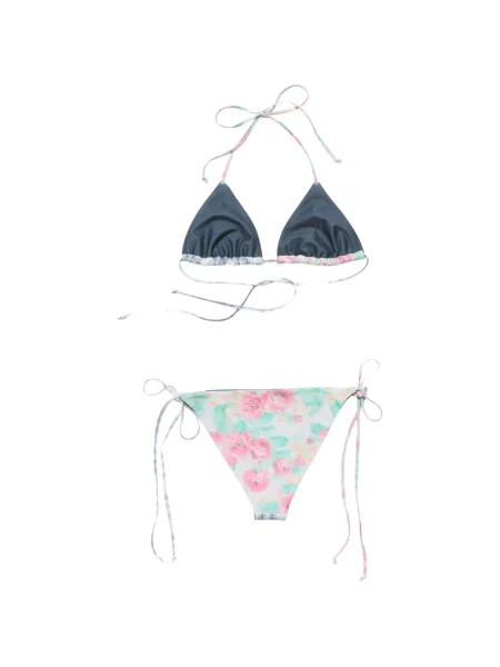 Bikini Acne Studios cu model floral cu imagine albastru