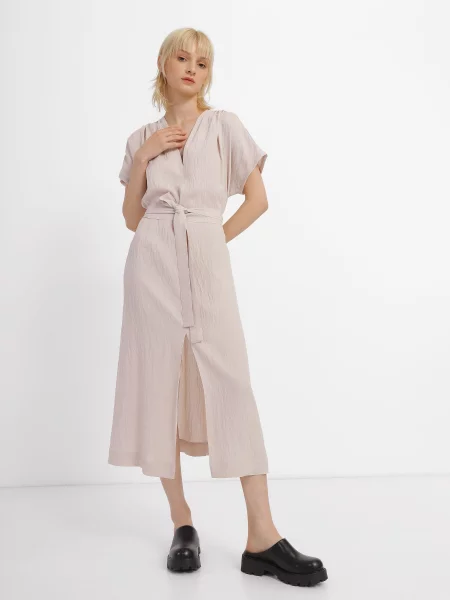 Braska Сукня міді Без підкладки бежевий