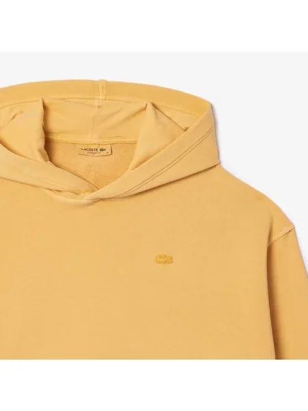 Lacoste Bluza Z Kapturem Oversized Natural Dyed Fleece żółta