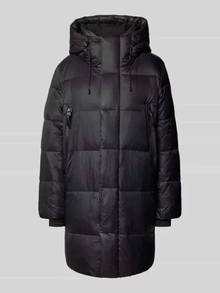 Płaszcz pikowany o kroju regular fit z wypełnieniem kaczym puchem Withblack czarny