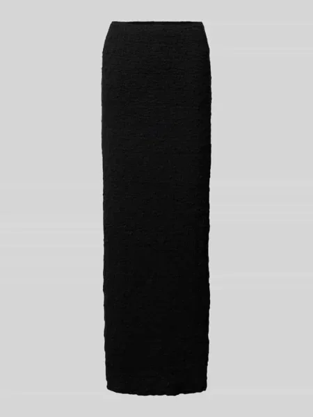Długa spódnica z fakturowanym wzorem Gina Tricot czarna