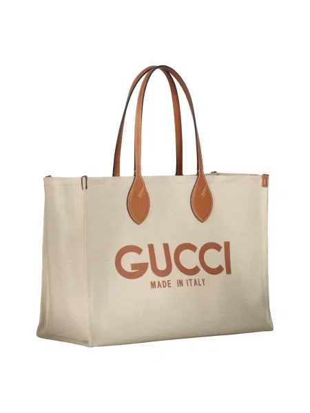 Shopperka Gucci z logo beżowa