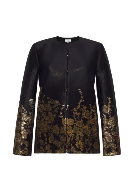 Geacă Adam Lippes cu model floral din jacard negru
