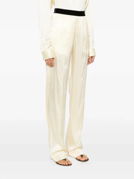 Pantaloni Tom Ford de catifea galben