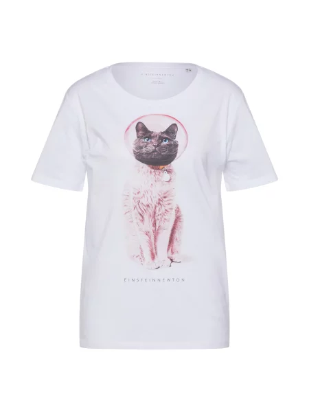 EINSTEIN & NEWTON Tricou Astro Cat gri / roz pal alb