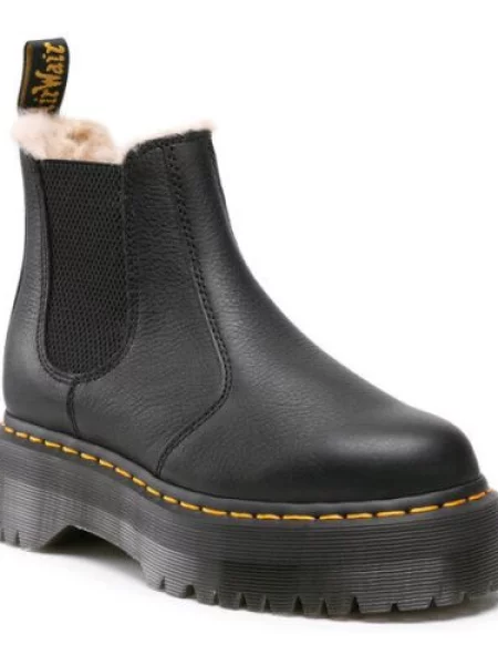 Dr. Martens Kotníková obuv s elastickým prvkem Quad Fl černá