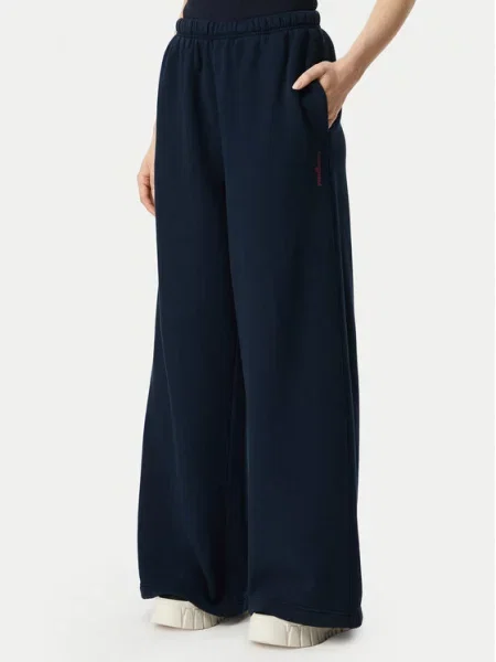 Tommy Jeans Παντελόνι φόρμας Script Σκούρο Wide Leg μπλε