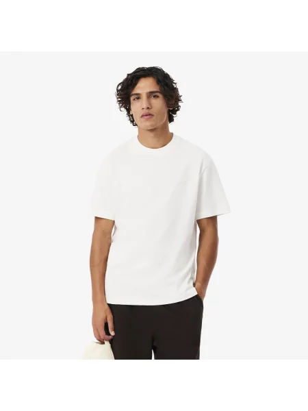 Lacoste T-Shirt Z Okrągłym Dekoltem Classic Fit biały