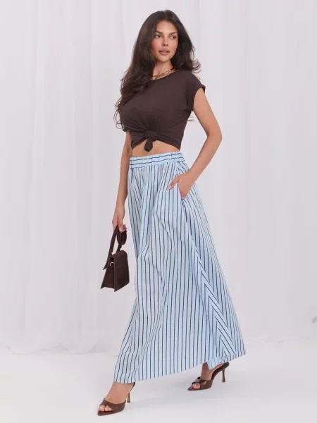 Fustă midi Italy Moda albastru