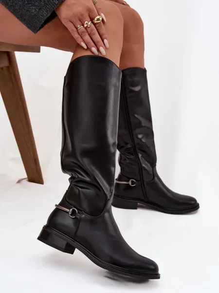 Ботуши Boto с нисък ток черно