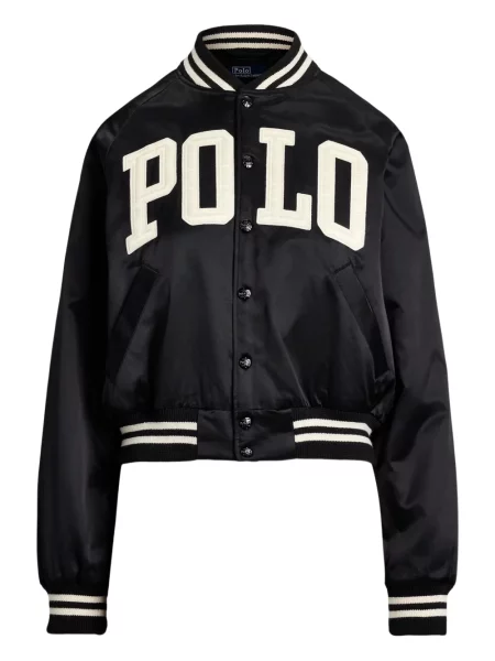 Satynowa koszula Polo Ralph Lauren w paski z nadrukiem brązowa