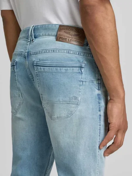 Jeansy o kroju regular fit z efektem znoszenia model Nightflight' Pme Legend