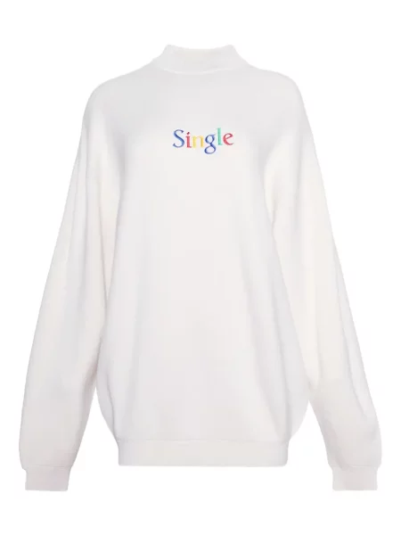 Hanorac Vetements cu broderie alb