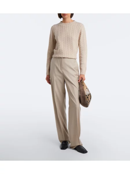 Pantaloni Agnona de lână bej