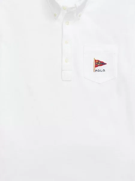 Tricou Polo Ralph Lauren din piele cu broderie în carouri maro