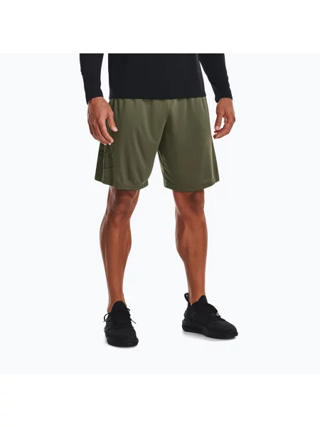 Pantaloni scurți de antrenament pentru bărbați Under Armour Tech Graphic marine din verde/negru negru
