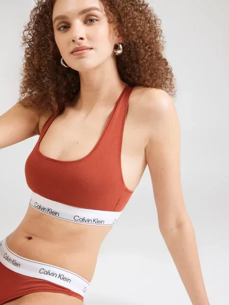 Calvin Klein Underwear Nedrček oranžno rdeča / črna bela