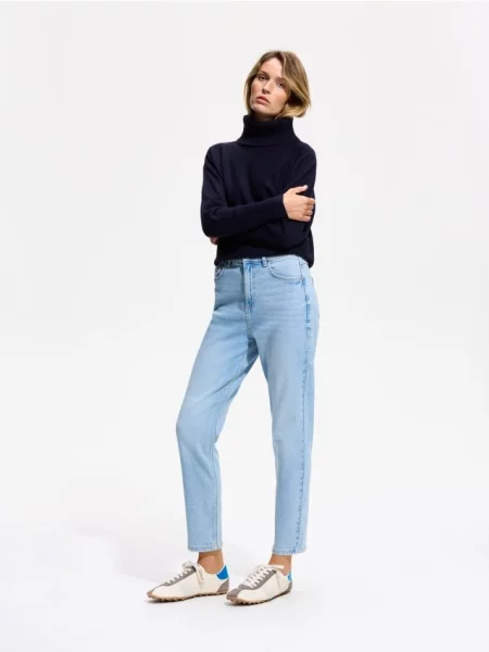 Reserved Blugi mom comfort albastru
