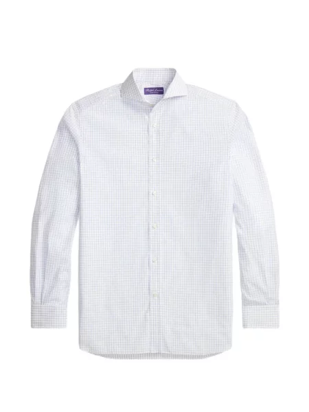 Lung cămașă Ralph Lauren Purple Label în carouri alb