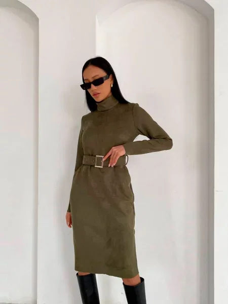 Замшева Сукня міді Milirud хакі