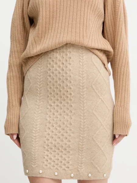 Twinset fustă din amestec de lână bej