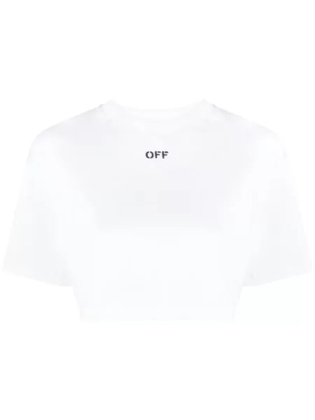 Cropp tricou Off-white alb